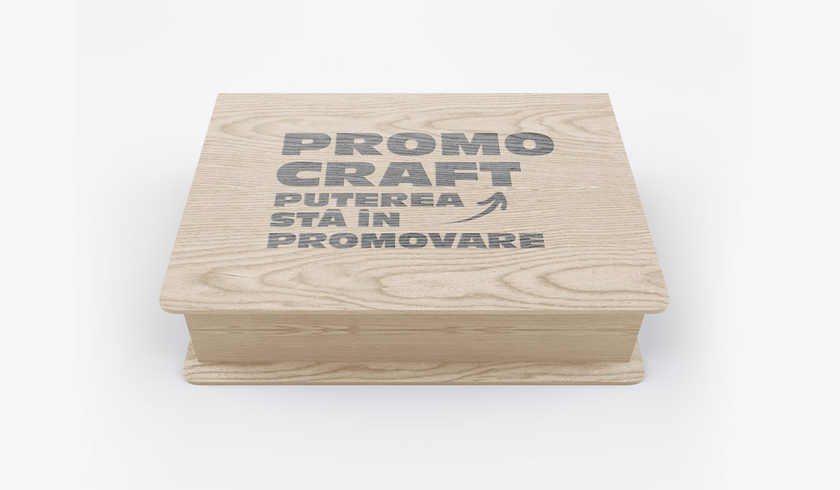Cutie din lemn gravată cu laser – Promocraft Satu Mare