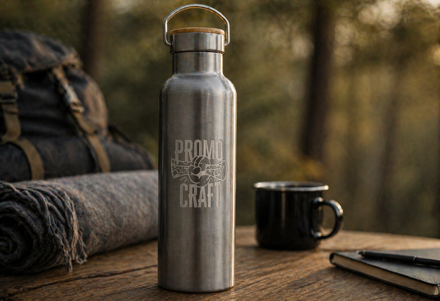 Gravírozott újrahasználható vizespalack – Promocraft